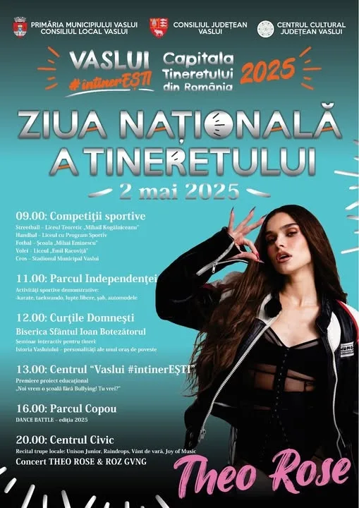 Ziua Tineretului la Vaslui: dezbateri, seminarii, concursuri sportive și un concert de excepție cu Theo Rose