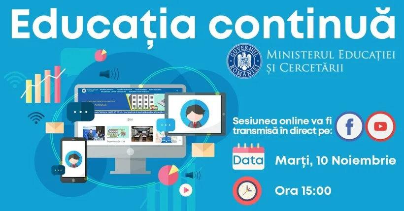 "Educația continuă", proiect cu activități de predare în sistem online