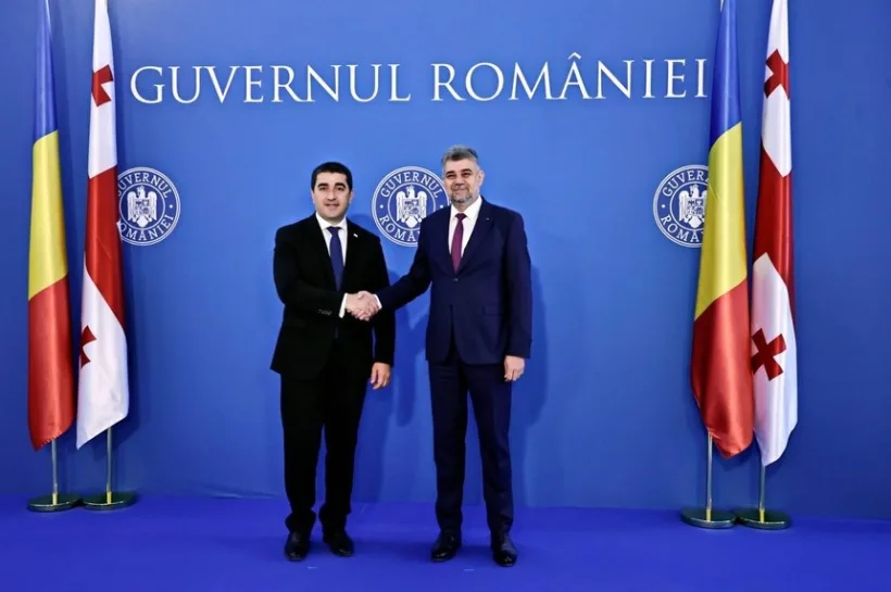 Întrevederea premierului Marcel Ciolacu cu președintele Parlamentului Georgiei, Shalva Papuashvili