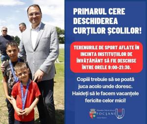 Primarul Cristi Valentin Misăilă cere punerea la dispoziția copiilor a tuturor locurilor de joacă din curtea grădinițelor, școlilor și liceelor